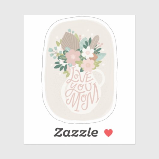 ママを愛してる。かわいいフローラレタリングママの日 シール (シート)