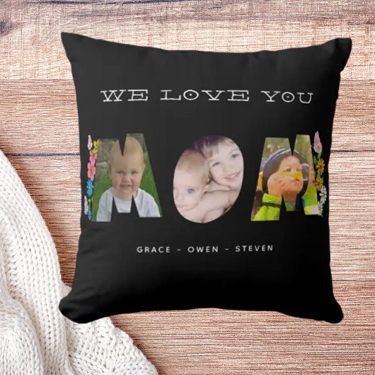 ママを愛してる！デイジー蝶の写真と名前 クッション