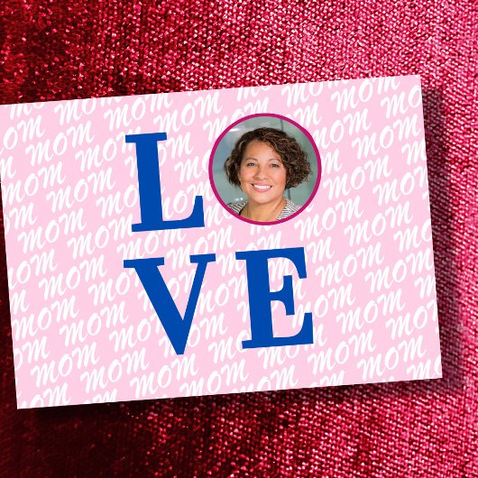 ママを愛してる マザーを愛してる 現代風おしゃれなカスタム写真 カード