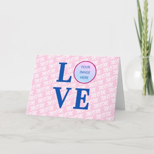 ママを愛してる マザーを愛してる 現代風おしゃれなカスタム写真 カード (正面)