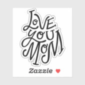 ママを愛してる。白黒レタリングママ日 シール (シート)