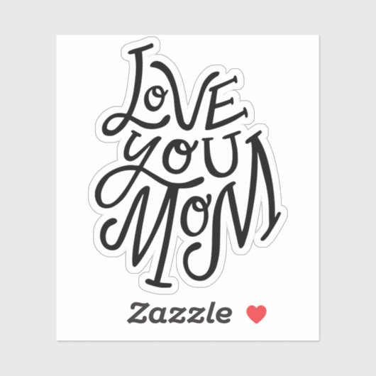 ママを愛してる。白黒レタリングママ日 シール (シート)