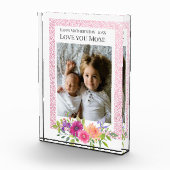 ママを愛して！美しいピンクの花フォトブロック フォトブロック (右)