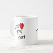 ママを愛するハート母の日 コーヒーマグカップ (正面左)