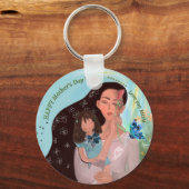 ママを愛する小さな女の子 キーホルダー (正面)