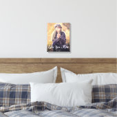 ママを愛する |トレンディーホワイトタイポグラフィと写真 キャンバスプリント (Insitu(Bedroom))