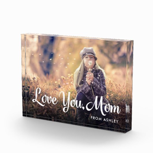 ママを愛する |トレンディーホワイトタイポグラフィと写真 フォトブロック (右)