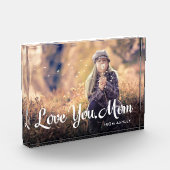 ママを愛する |トレンディーホワイトタイポグラフィと写真 フォトブロック (左)