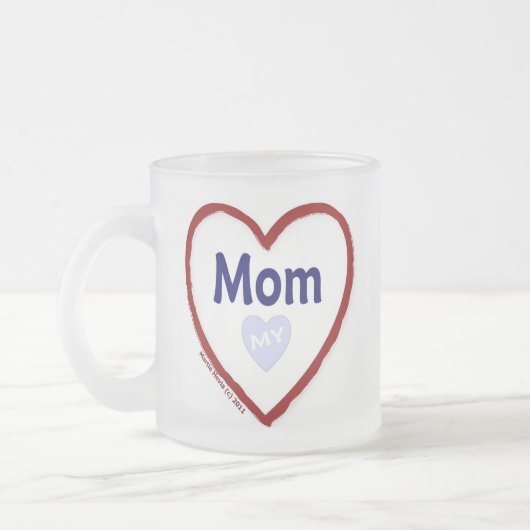 ママを愛する フロストグラスマグカップ (左)