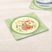 ママを愛する – ママとママの日 スクエアペーパーコースター (アングル)