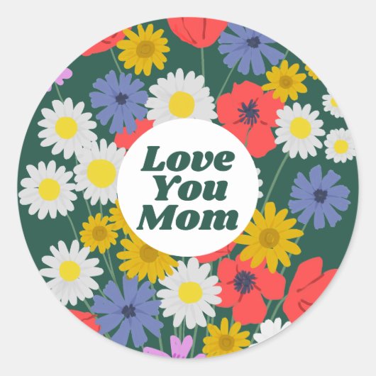 ママを愛する ラウンドシール (正面)