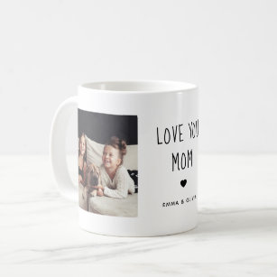 ママを愛する  写真手書き文字 コーヒーマグカップ