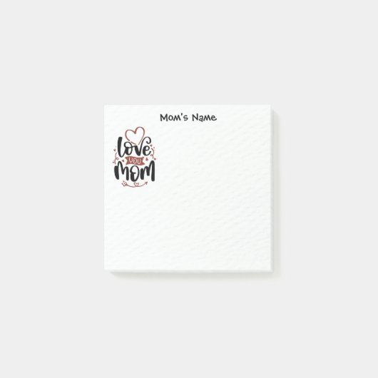 ママを愛カラフルパーソナライズされた ポストイット (正面)