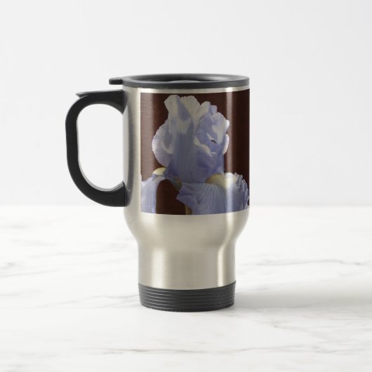 ママを暖かく抱きしめて!ブルーアイリスフラワーマグ トラベルマグ (左)