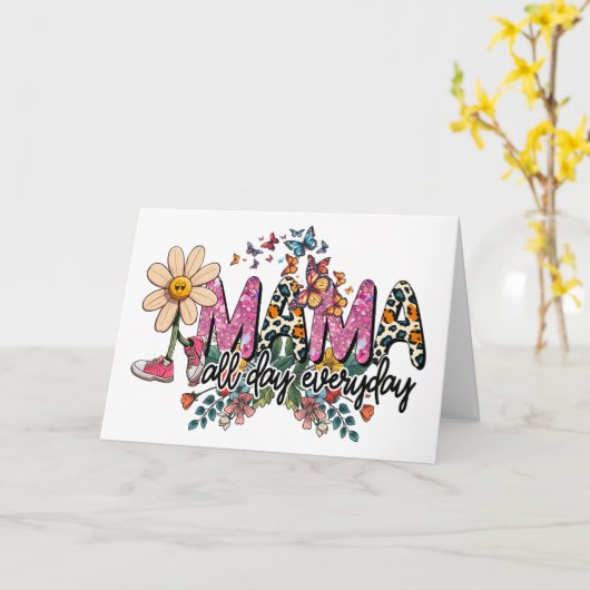 ママを毎日愛してる ママの日 カード (黄色い花)