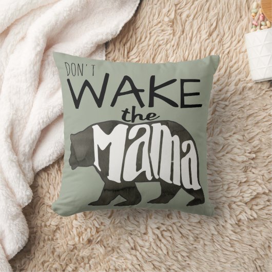 ママを目覚めさせないで下さいBear Accent Pillow クッション (ブランケット)