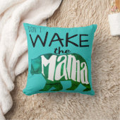 ママを目覚めさせないで下さいBear Blue Accent Pillow クッション (ブランケット)
