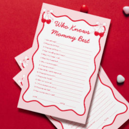 ママを知っているトップベイビーシャワーゲームのさくらんぼ