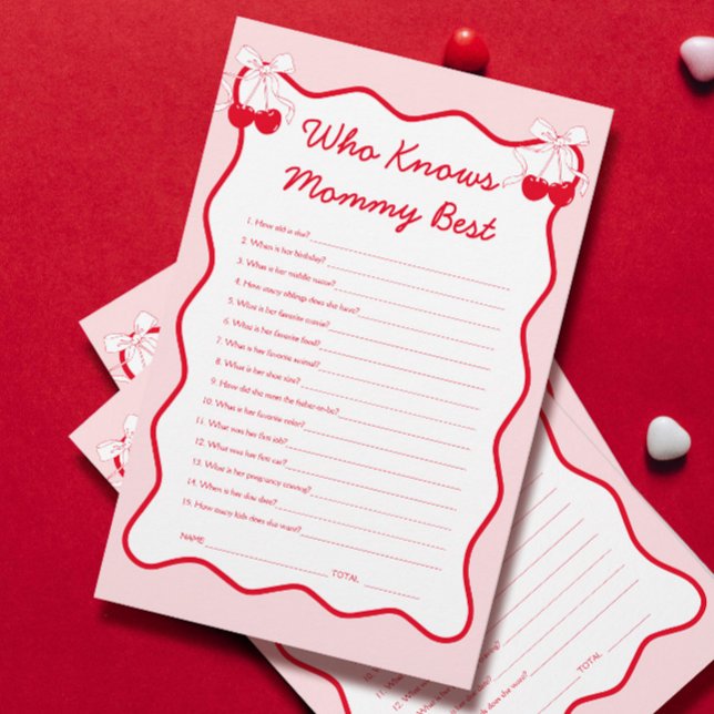 ママを知っているトップベイビーシャワーゲームのさくらんぼ (クリエイターアップロード済み)