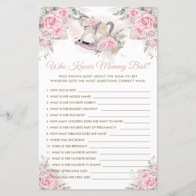 ママを知っているロッキングホースピンクパンパ最高のス (正面)