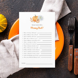 ママを知っている小さなかぼちゃの赤ちゃんシャワーゲーム