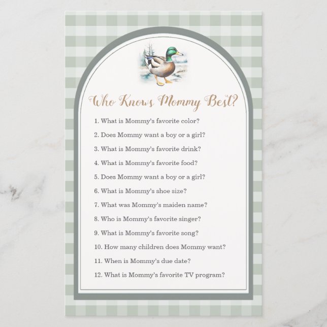 ママを知っている小さなアヒルの赤ん最高の坊のシャワー (正面)