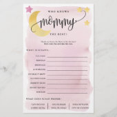 ママを知っている月越えピンク紙ゲームカード チラシ (正面)