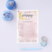 ママを知っている月越えピンク紙ゲームカード チラシ (シングル)