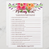 ママを知っている赤ちゃんシャワーゲームフローラ (正面/裏面)