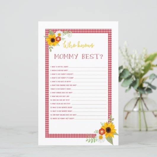 ママを知っているBBQベビーシャワーゲーム，ゲストクエスト (スタンド正面)