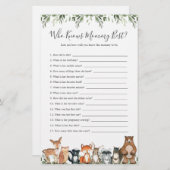 ママを知るウッドランドの動物の赤ちゃん最高のシャワー (正面/裏面)