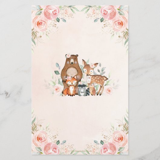 ママを知るウッドランドの動物ピンクの最高のフローラ (裏面)