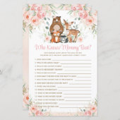 ママを知るウッドランドの動物ピンクの最高のフローラ (正面/裏面)