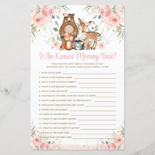 ママを知るウッドランドの動物ピンクの最高のフローラ (正面)