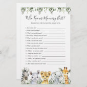 ママを知るサファリの動物の赤ちゃん最高のシャワー (正面/裏面)