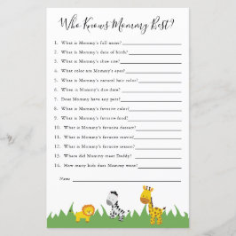 ママを知るサファリの赤ちゃんシャワーゲー最高のム