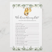 ママを知るナマケモノの赤ちゃん最高のシャワー (正面/裏面)