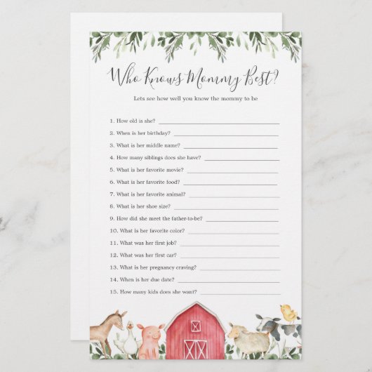 ママを知る家畜の赤ちゃん最高のシャワー (正面/裏面)