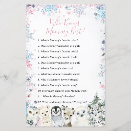 ママを知る森の冬の動物の最高の姿 (正面)