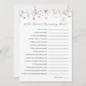 ママを知る繊細な紫の野最高の花 招待状 (正面)