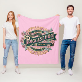 ママを私から最大の抱擁を送る フリースブランケット