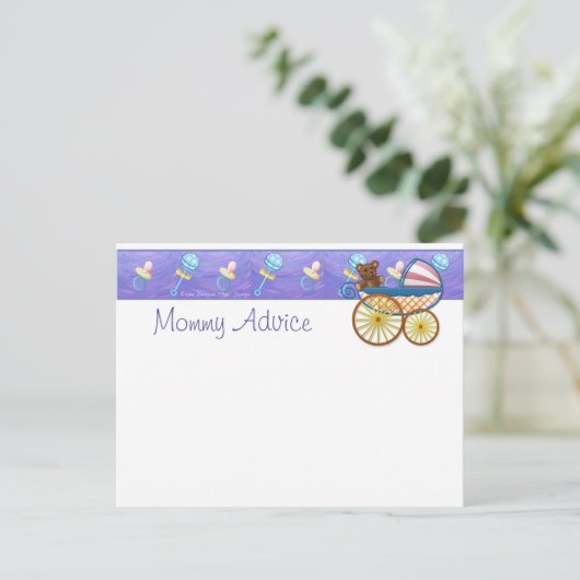 ママアドバイスポストカード(サーモンピンクのシボロン付き) アドバイスカード (スタンド正面)