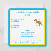 ママアンドベビーカンガルースウィズ誕生日ハッツ 招待状 (裏面)