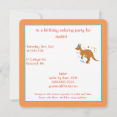 ママアンドベビーカンガルースウィズ誕生日ハッツ 招待状 (裏面)