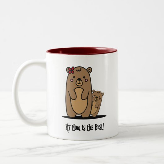 ママアンドベビーベア |マ最高のマツートーンのコーヒーマグ ツートーンマグカップ (左)