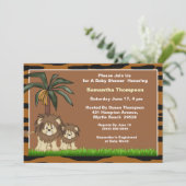 ママアンドベビーライオンベビーシャワー招待状 招待状 (スタンド正面)