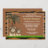 ママアンドベビーライオンベビーシャワー招待状 招待状 (正面/裏面)