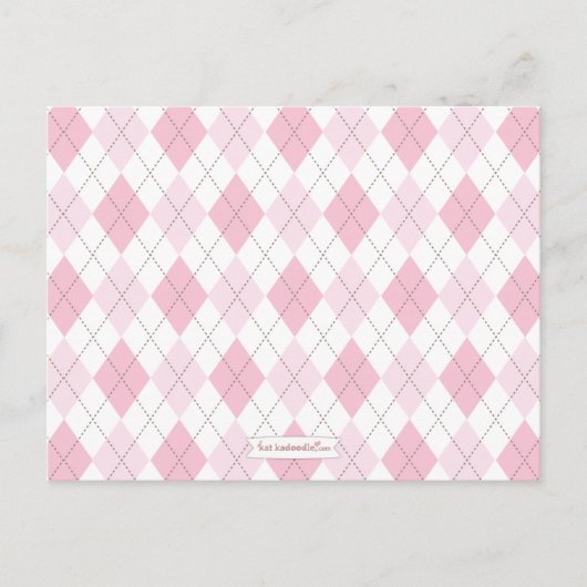 ママアーガイルのためのピンクの赤ちゃんシャワーアドバイス アドバイスカード (正面)