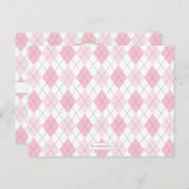 ママアーガイルのためのピンクの赤ちゃんシャワーアドバイス アドバイスカード (正面/裏面)