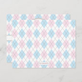 ママアーガイルのための赤ちゃんシャワーアドバイス アドバイスカード (正面/裏面)